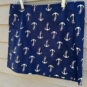 J Crew 10 nautical navy anchor mini skirt fisherman coastal old money preppy